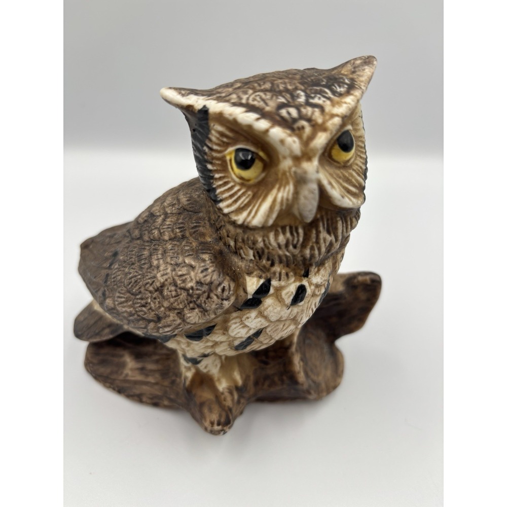 Vintage Homco Ceramic Owl Statue #1114
